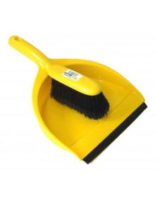   Dustpan & Brush Set - Stiff Bristles - Yellow Hygiene